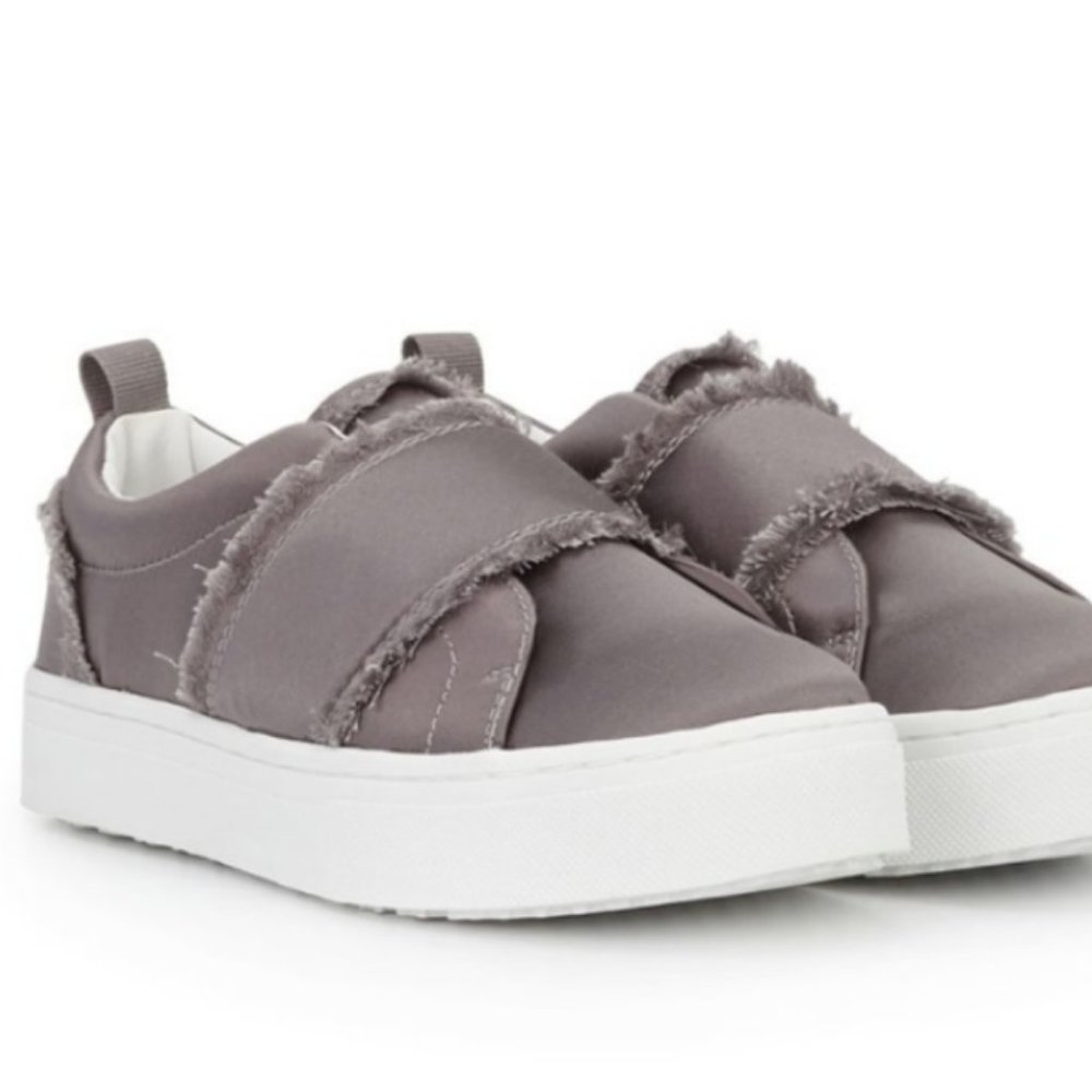 sam edelman levine slip on satin grey sneakers